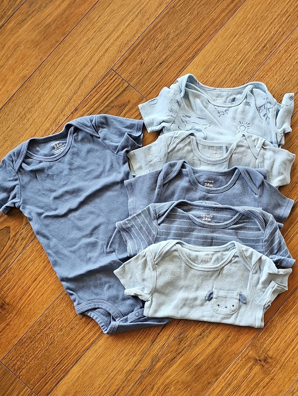Carter's Dusty Blue Baby Short Sleeve Onesie